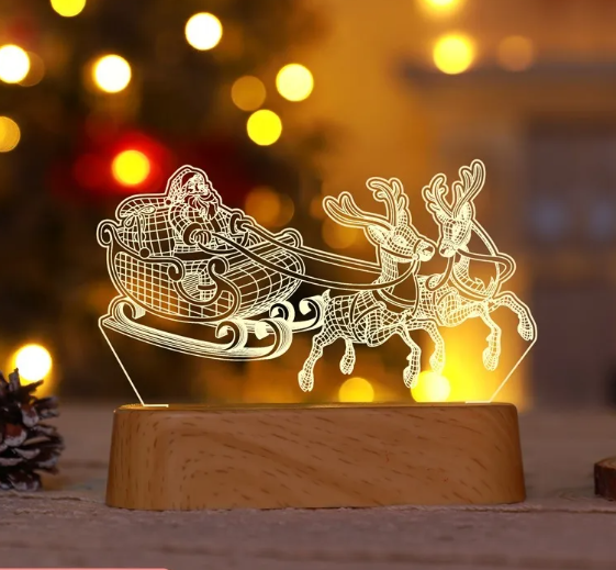 Christmas Decoration 3D Lamp Acrylic LED Night Lights New Year Valentines Day Christmas Kids Gift Christmas Ornaments