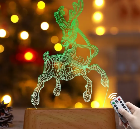 Christmas Decoration 3D Lamp Acrylic LED Night Lights New Year Valentines Day Christmas Kids Gift Christmas Ornaments